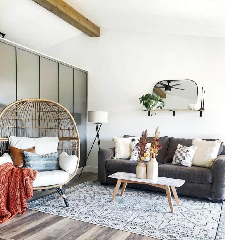 Egg Chair in Modern Farmhouse Living Room