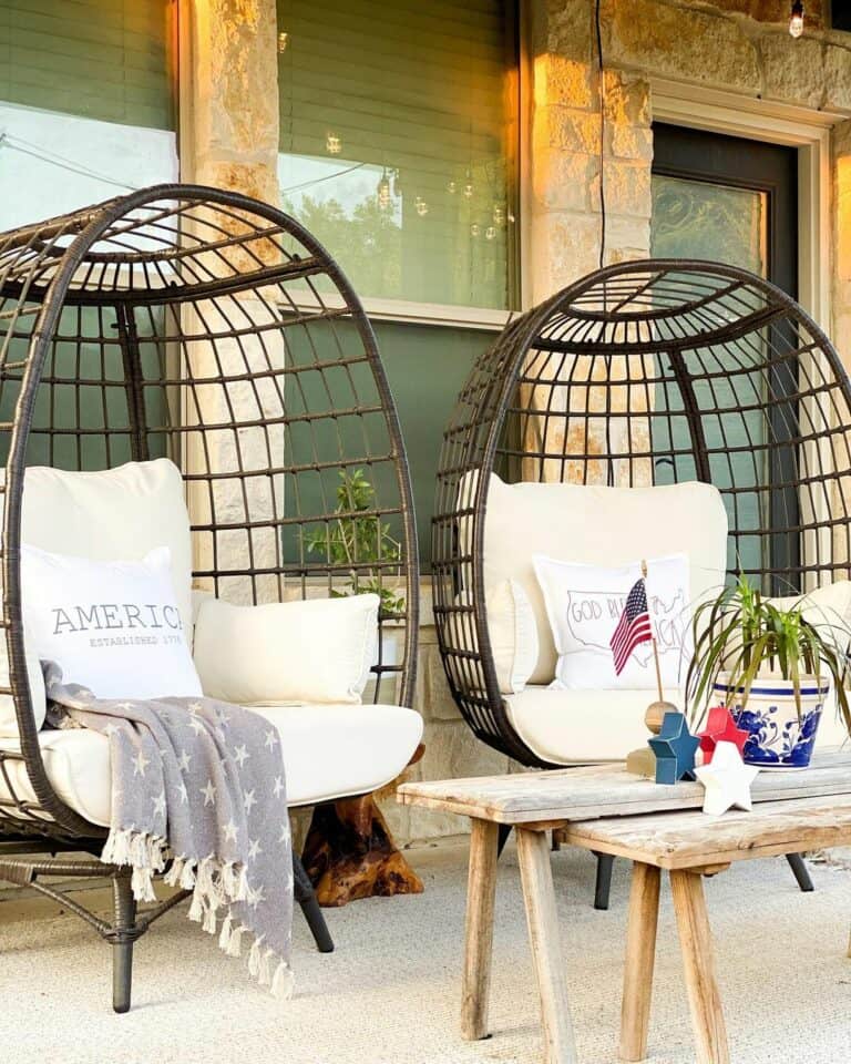 Egg Chairs With 4th of July Outdoor Décor