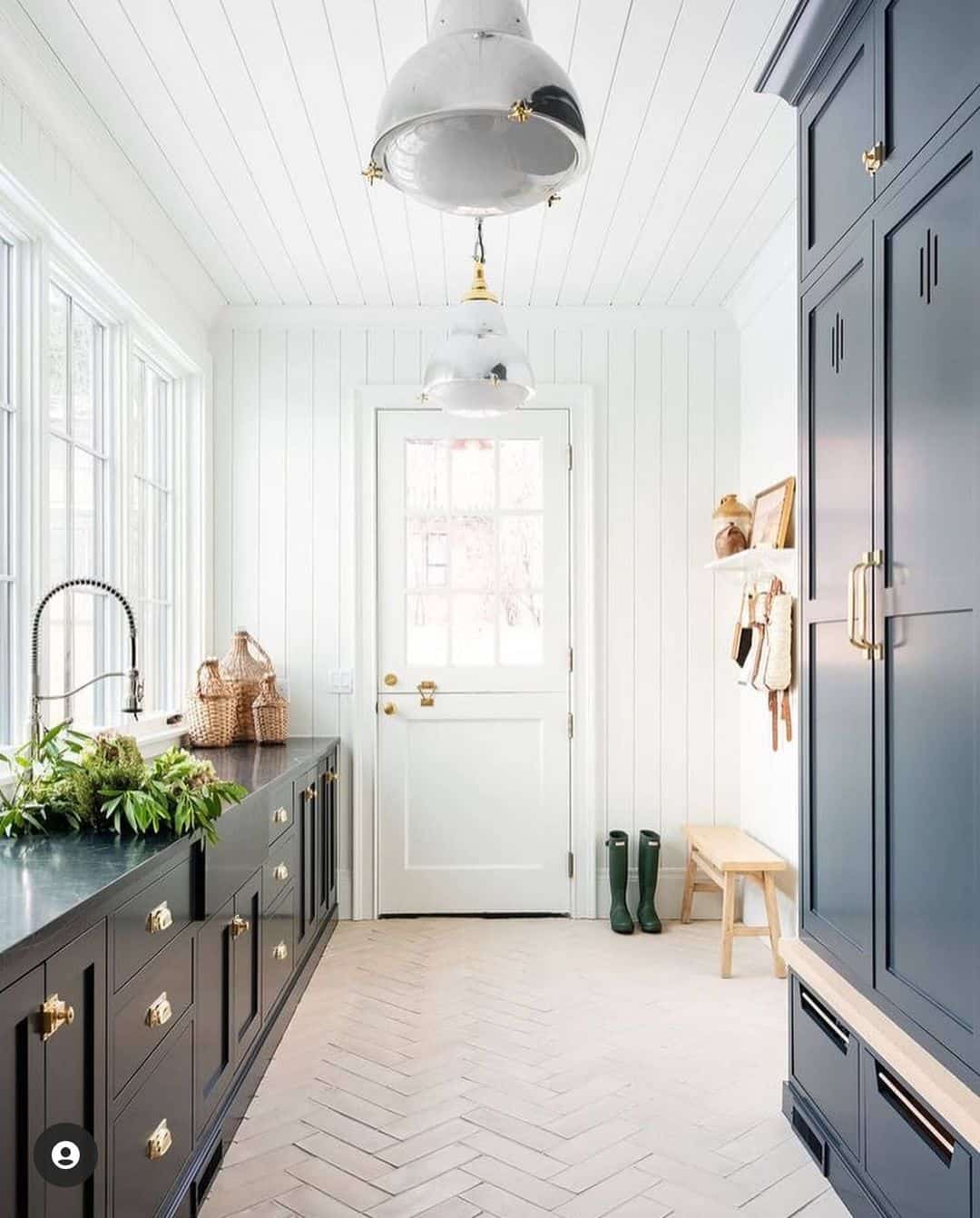 Elegant and Natural Cream Herringbone Hardwood Floor - Soul & Lane