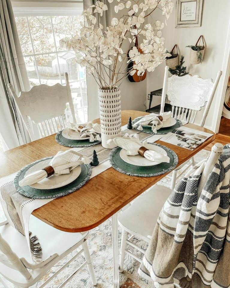 Embellished Windsor Chairs and Fringed Placemats