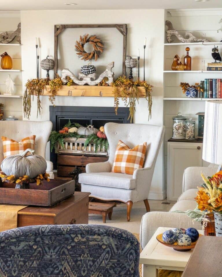 Empty Fireplace Décor With a Fall Theme