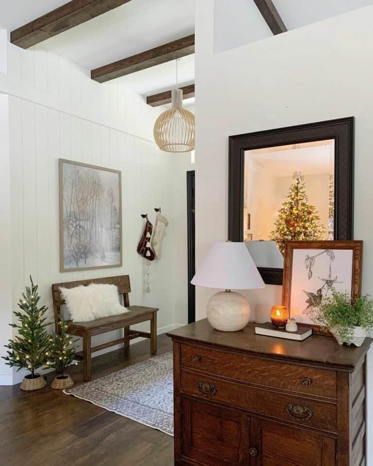 Entryway With Rustic Brown Elements