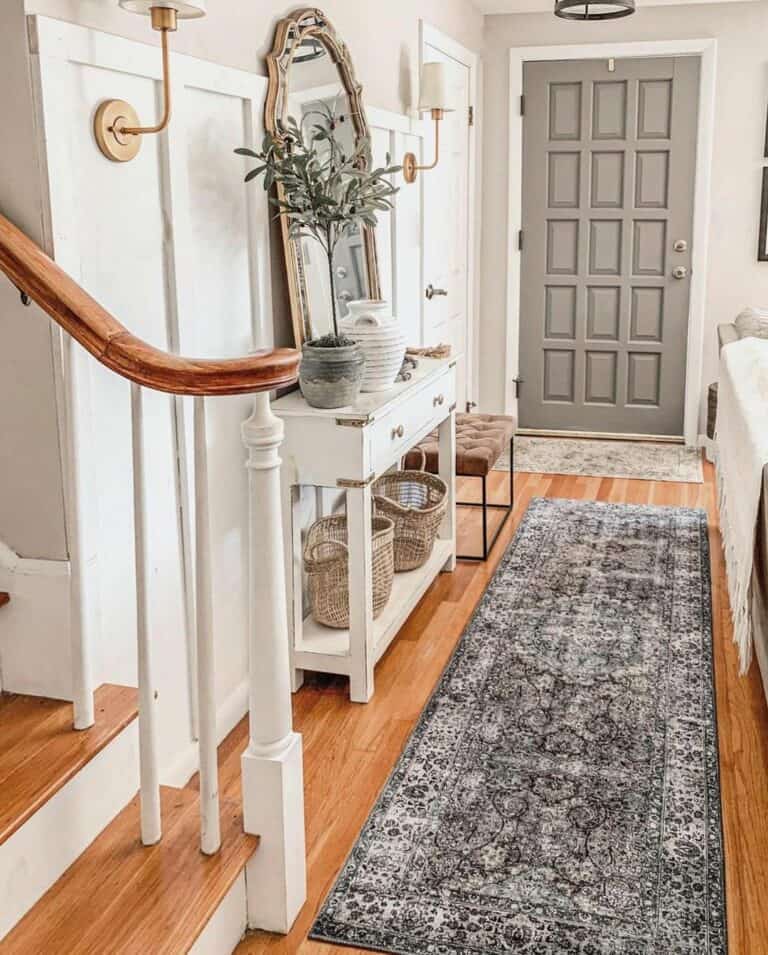 Entryway With a Traditional Hallway Runner
