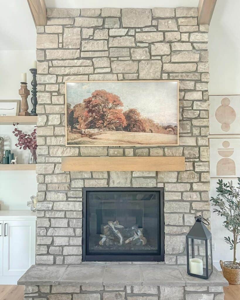 Eye-catching Natural Stone Fireplace
