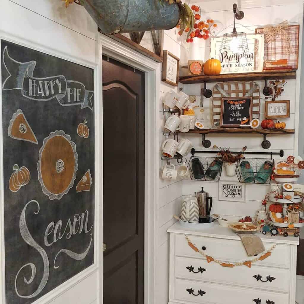 Fall Coffee Bar With Chalkboard Sign