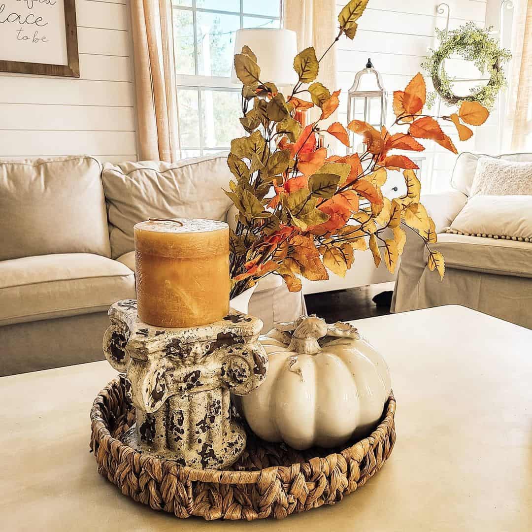 Fall Family Room With Yellow and Orange Accents - Soul & Lane