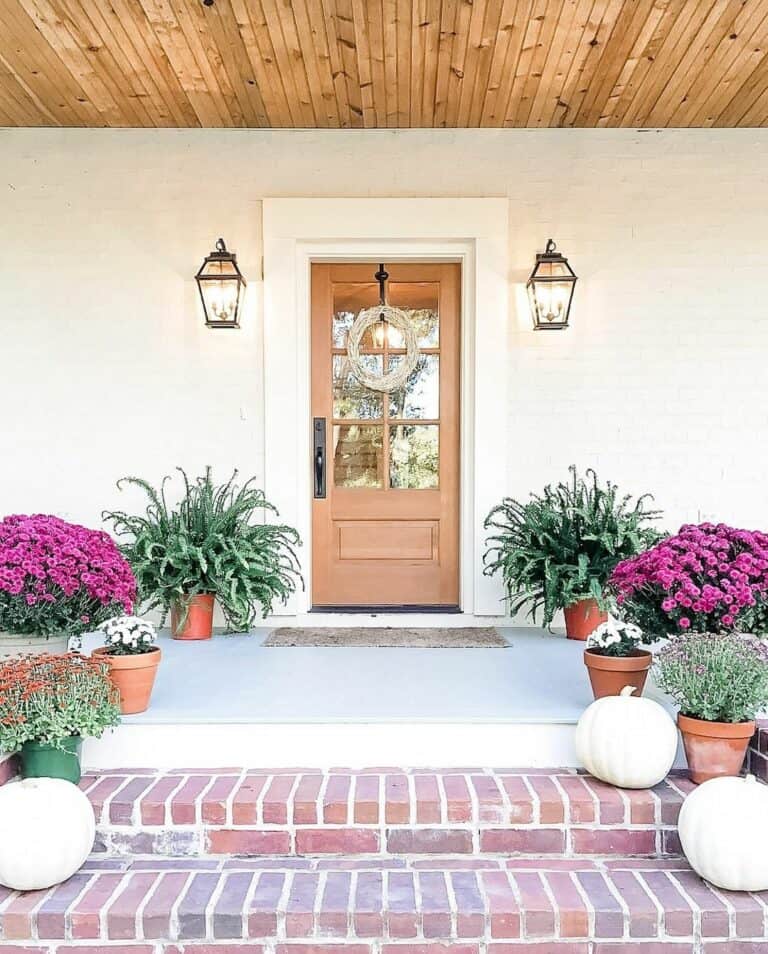 Fall Farmhouse Front Patio Décor