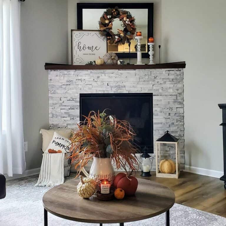 Fall Inspired Styling for Fireplace