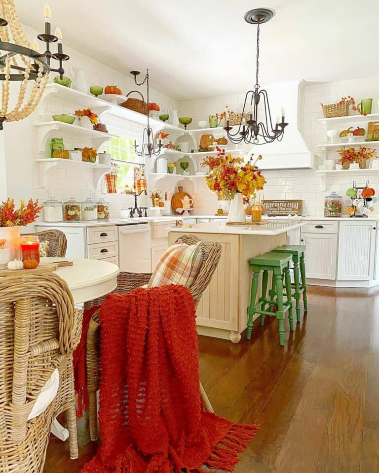 Fall-inspired Kitchen With Rustic Chandeliers