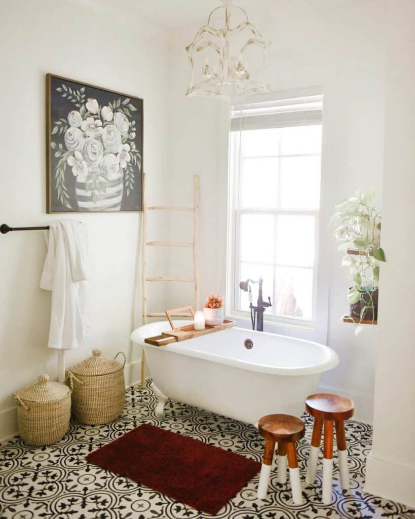 Farmhouse Bathtub Tile Ideas With Rustic Accents