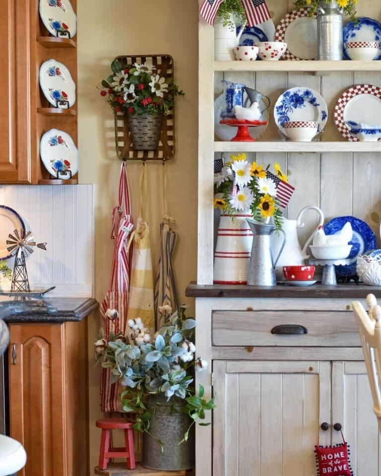 Farmhouse Kitchen Memorial Day Décor