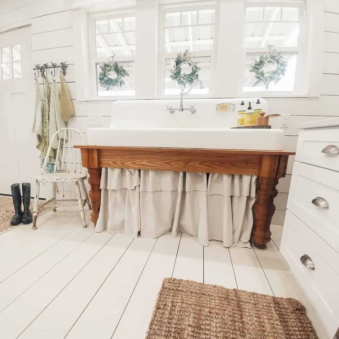 Farmhouse Kitchen Sink With Wreaths on Windows Soul & Lane