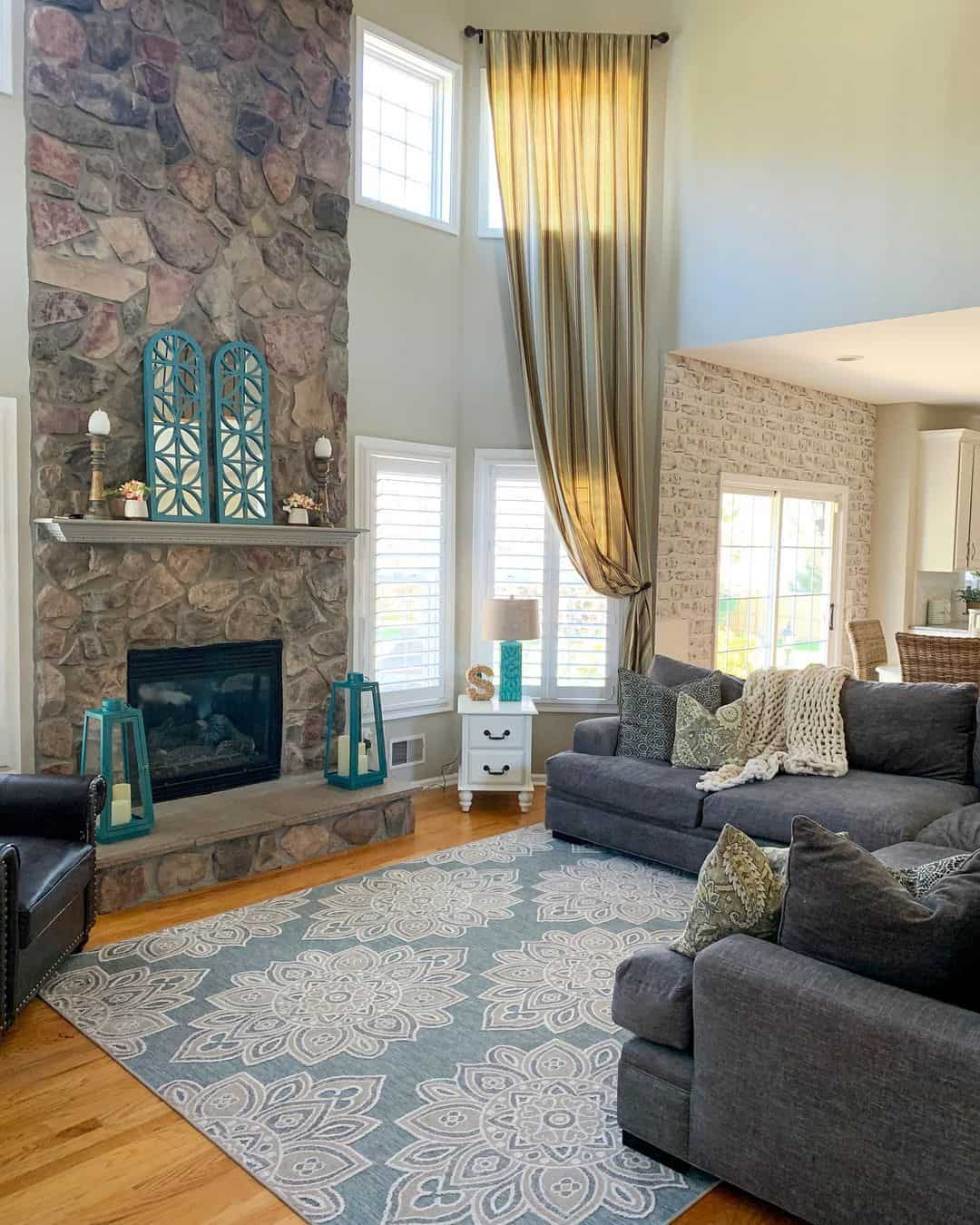 Farmhouse Living Room With Green Accents - Soul & Lane