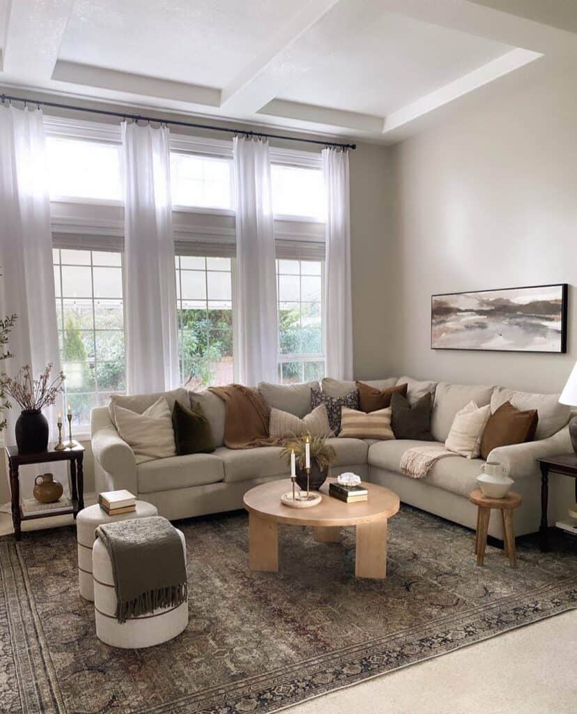 Farmhouse Living Room With Modern Sectional