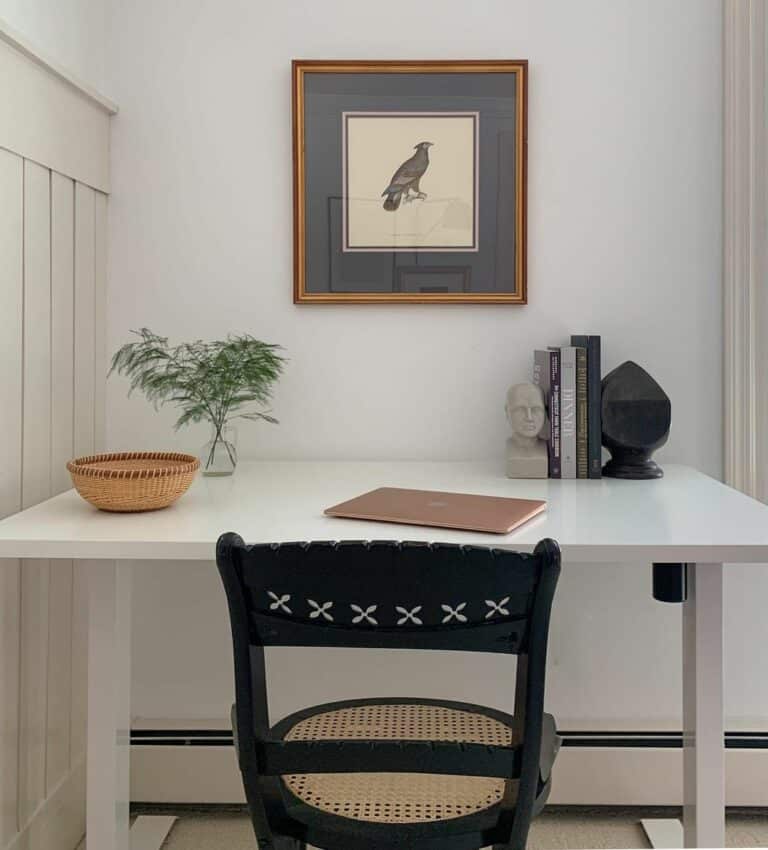 Farmhouse Modern Home Office With Small Corner Desk