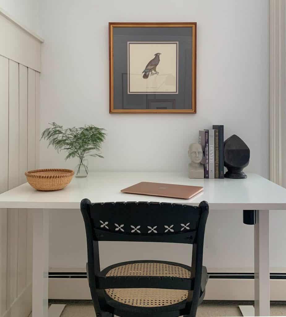 Farmhouse Modern Home Office With Small Corner Desk