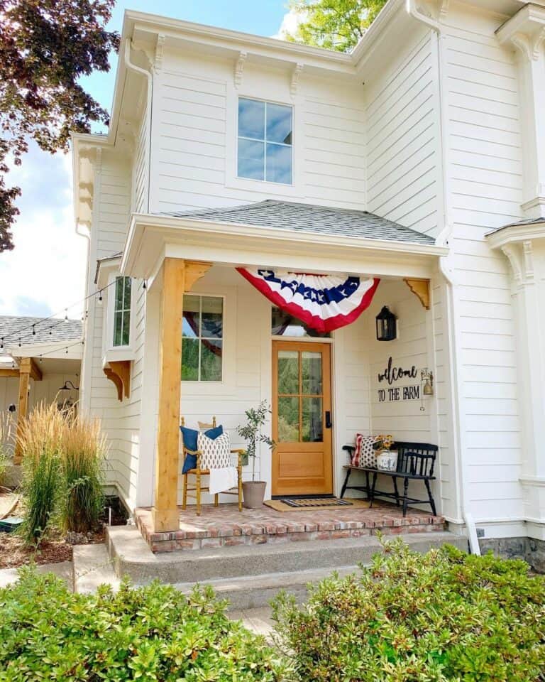 Farmhouse Porch Ideas With Patriotic Pride