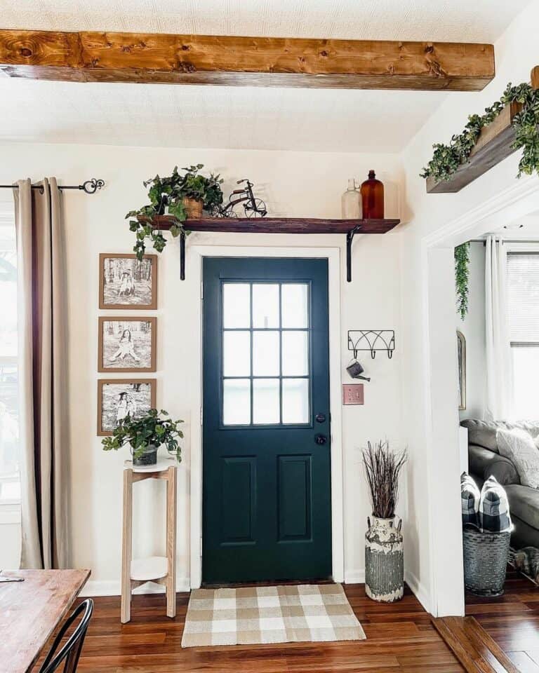 Farmhouse-inspired Entryway With Plant Shelf