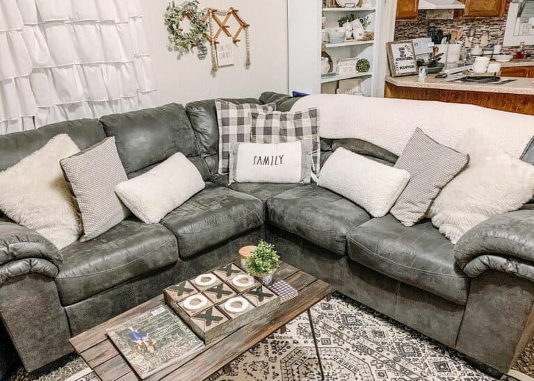 Farmhouse-inspired Living Room With L-shaped Couch
