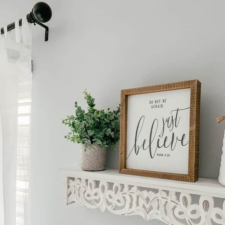 Farmhouse-inspired Shelving Brings Life to Bathroom