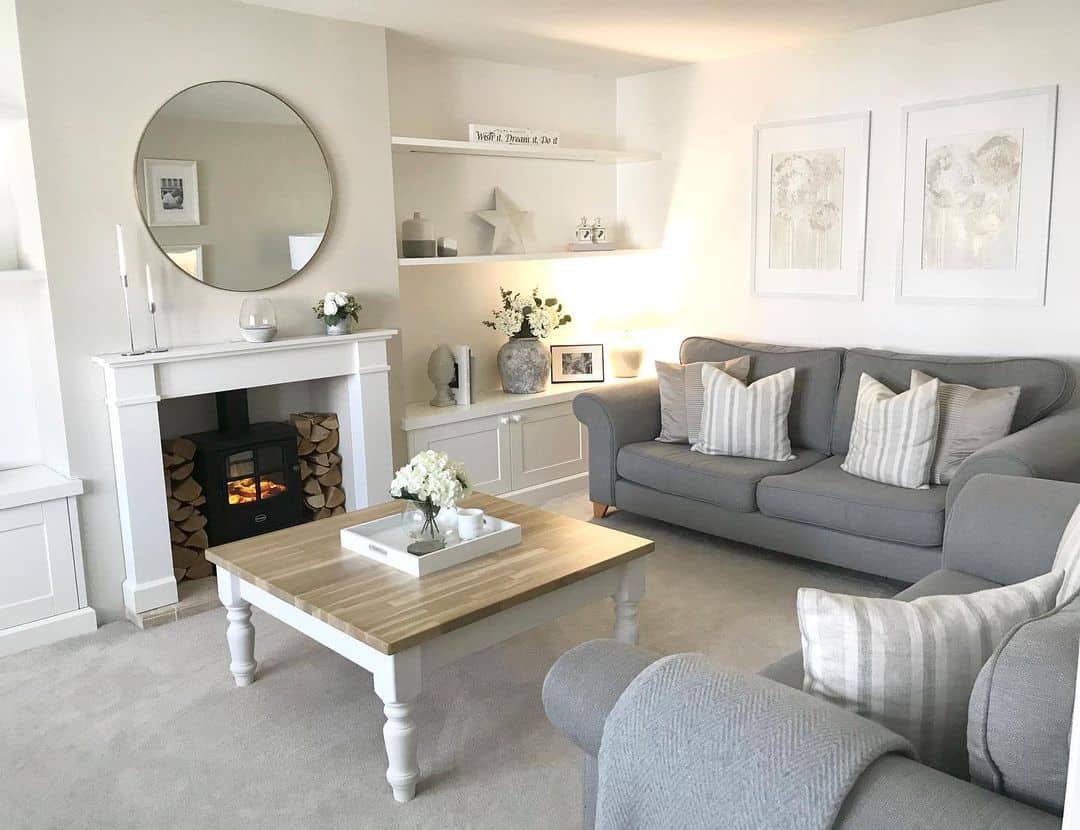 30 Calming Grey and White Living Room Styling Ideas