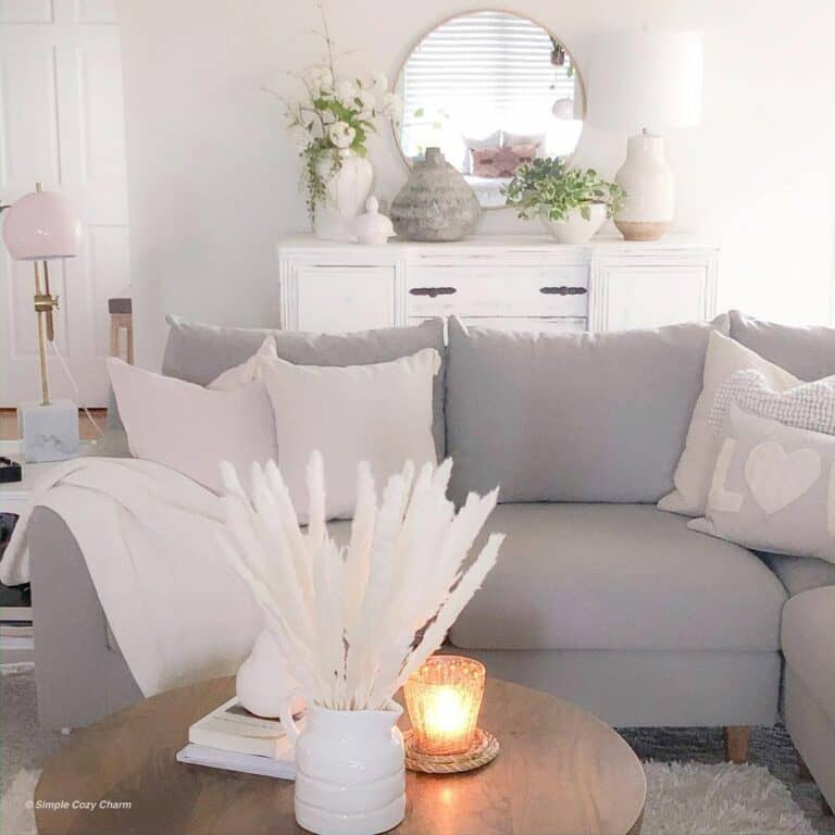 Feminine Grey and White Living Room Ideas