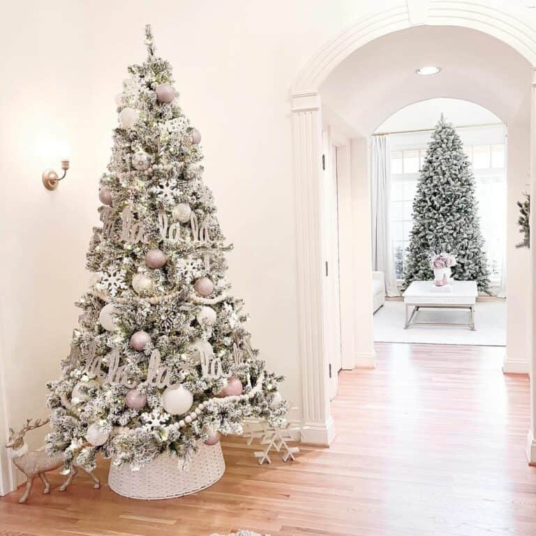 Feminine Pink and White Christmas Tree Decorations