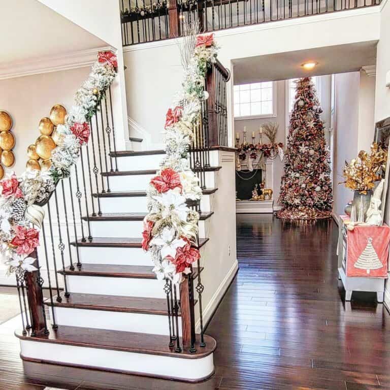 Festive Foyer With Christmas Tree