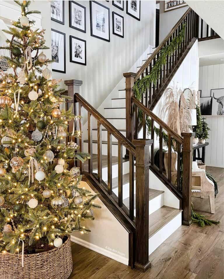 Festive Holiday Staircase Display