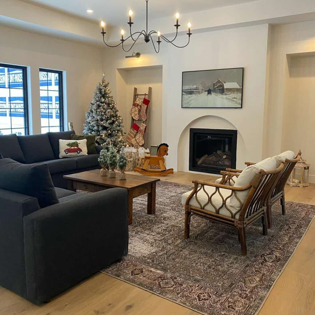 Festive Living Room With Christmas Tree