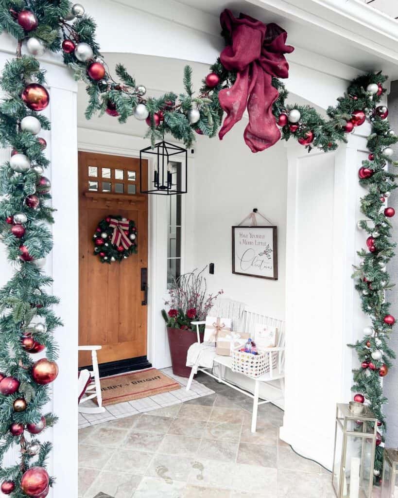 Festive-inspired Small Front Porch Décor