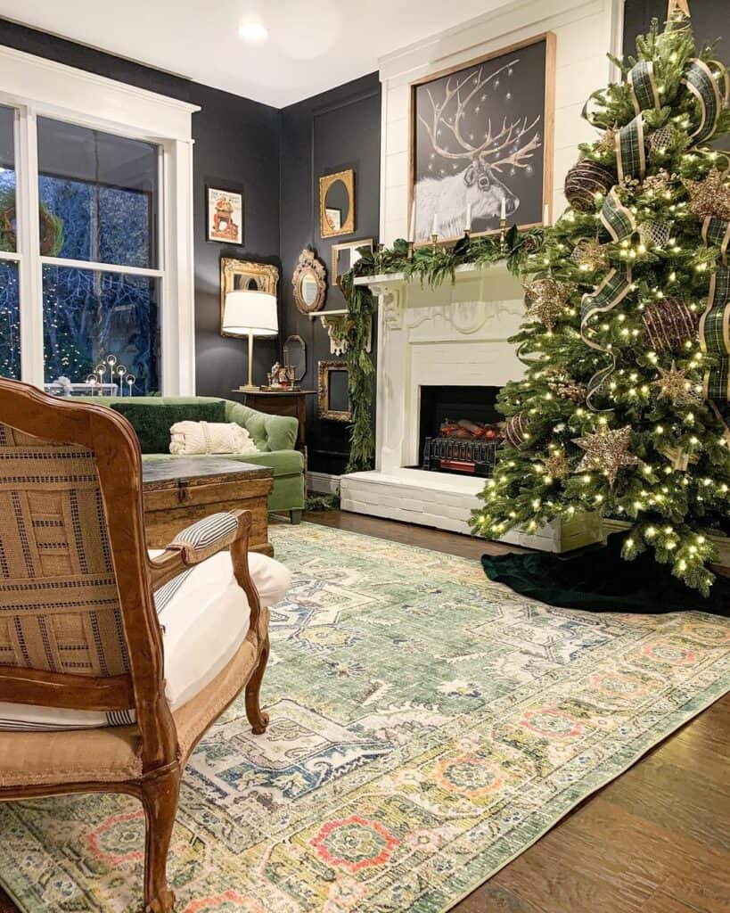 Festively Decorated Living Room