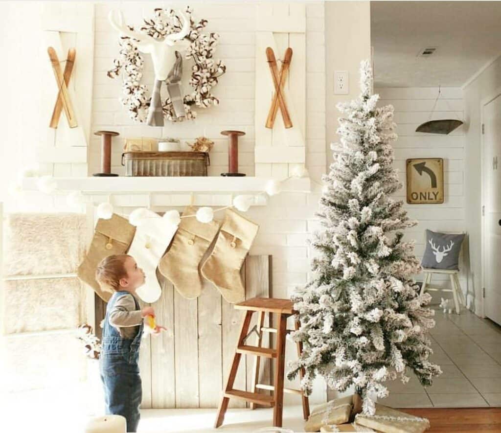 Flocked Christmas Tree With No Ornaments Soul & Lane