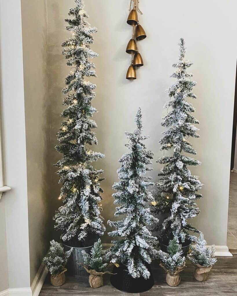 Flocked Skinny Christmas Tree Décor