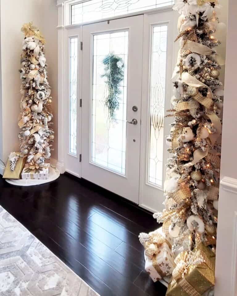 Front Door in Decorated Entryway