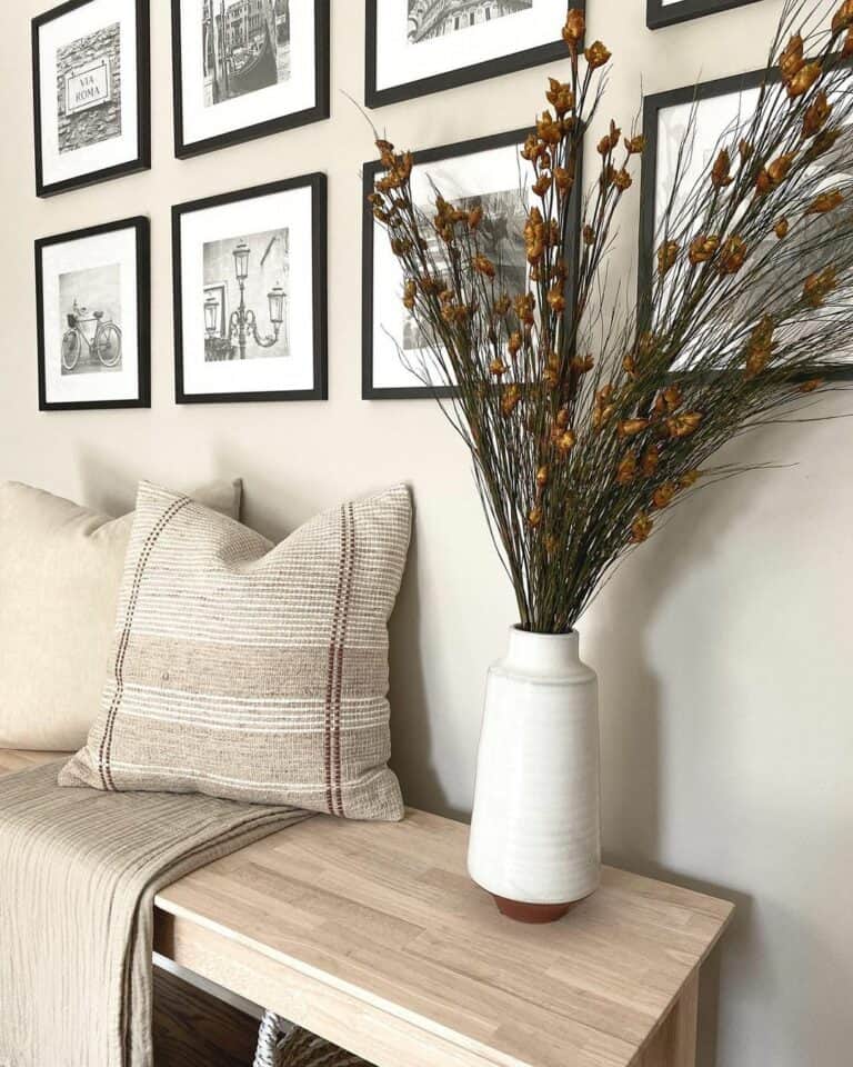 Gallery Wall Décor and Accent Bench