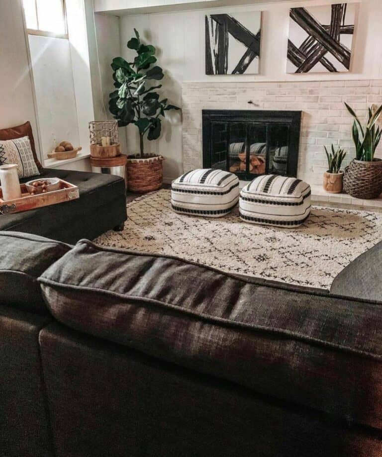 Geometric Black Living Room Ideas
