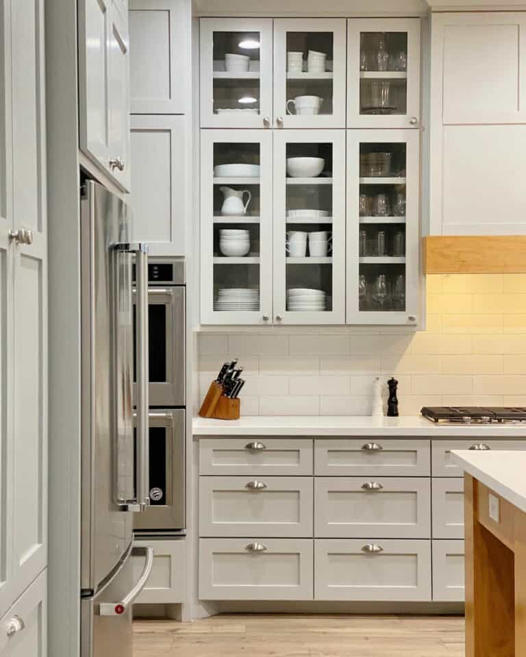 Glass Inserts in Kitchen Cabinets