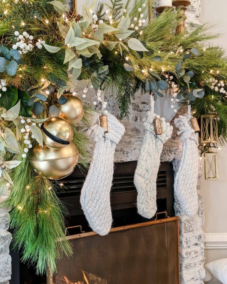 Gold Christmas Bell Stocking Hangers