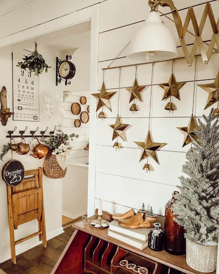 Gold Stars Above Antique Table
