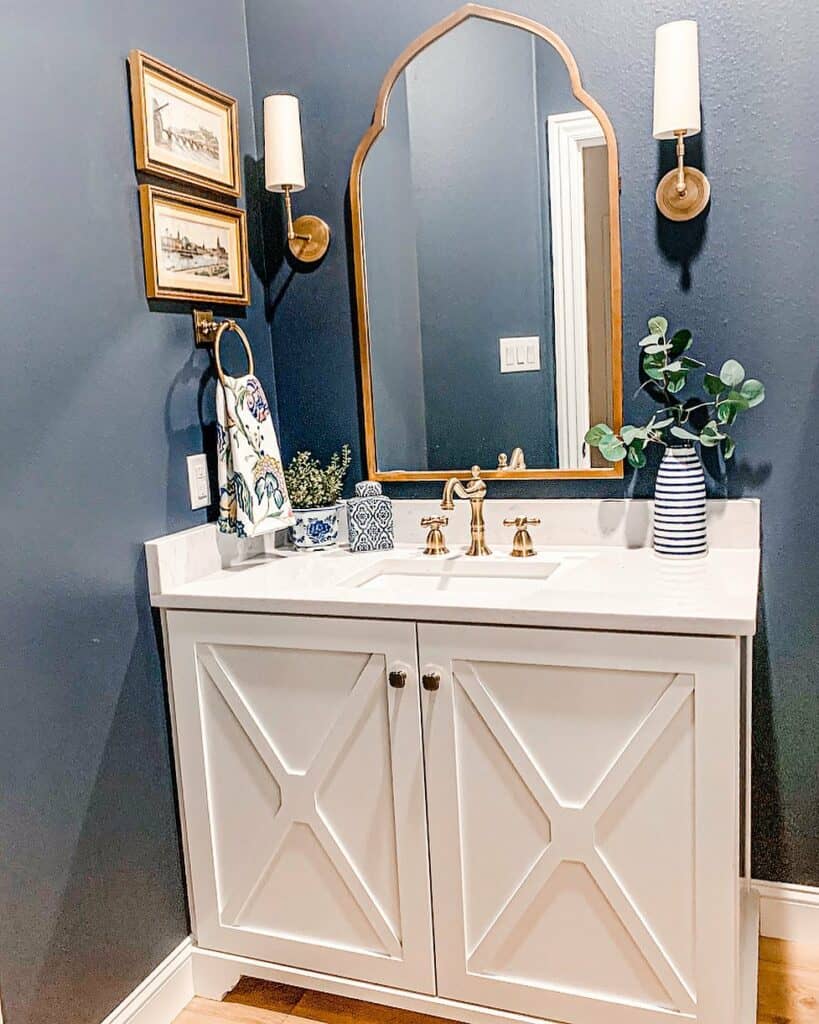 Gold-accented Bathroom Vanity Idea