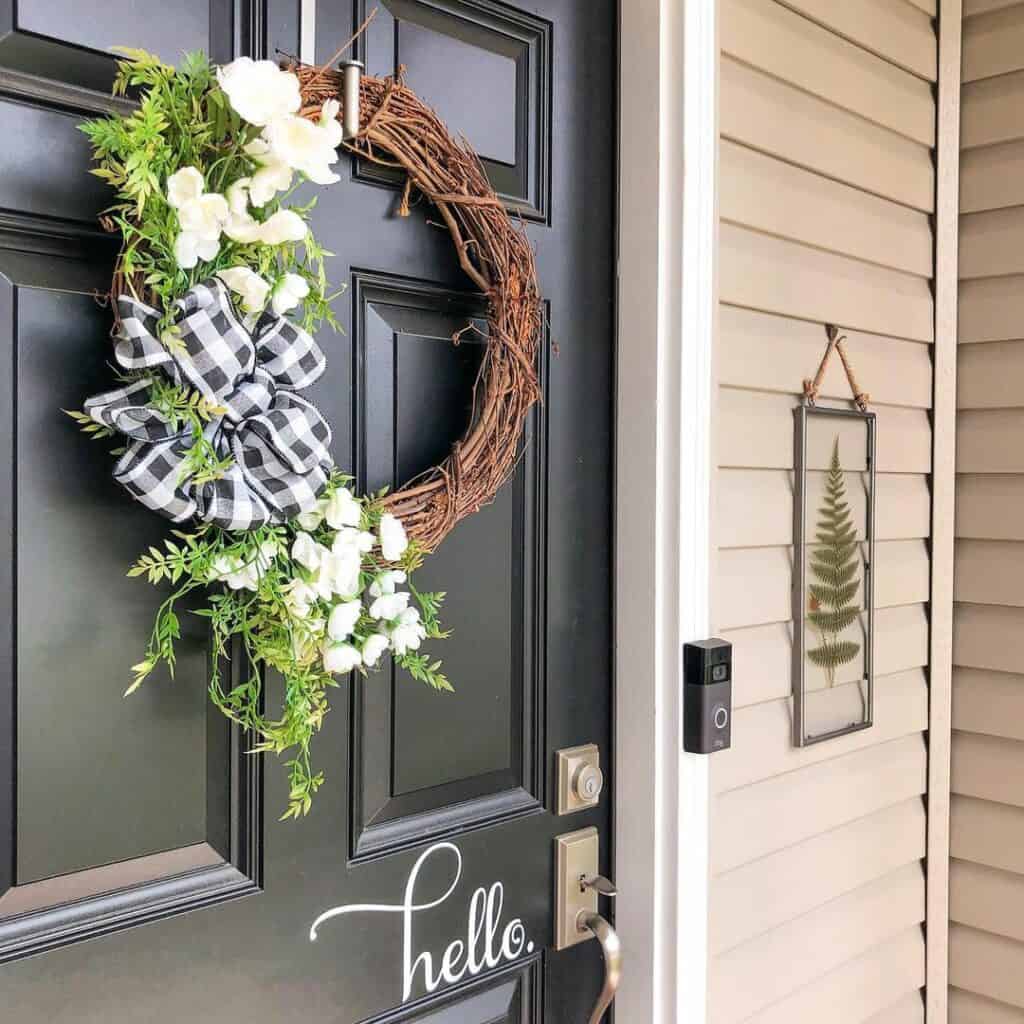 Grapevine Wreath With White Flowers for Front Door