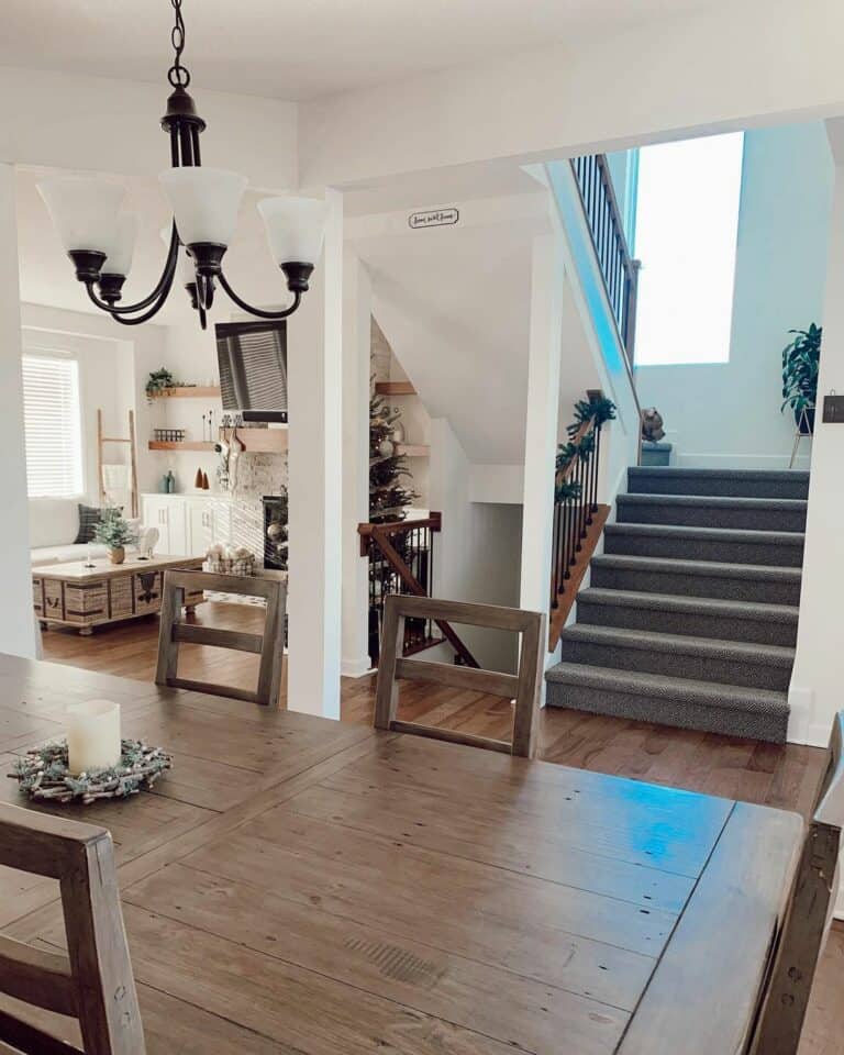 Gray Basement Stairs