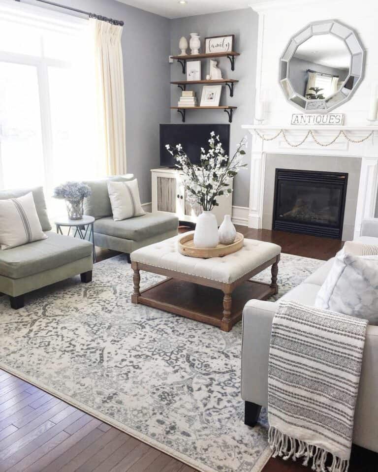 Gray Cottage Living Room Design