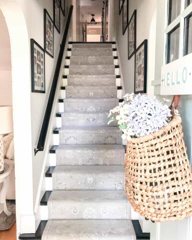 Gray Farmhouse Stair Runner Ideas for a Split-level Home