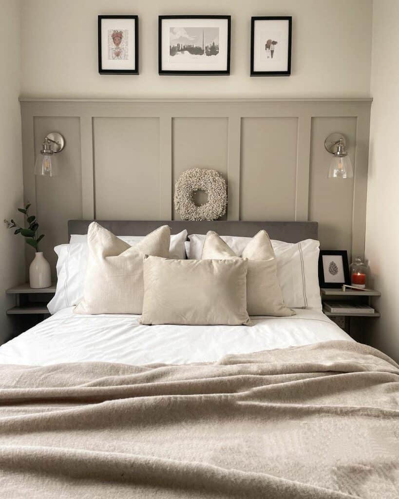 Gray Wainscoting Bedroom Design