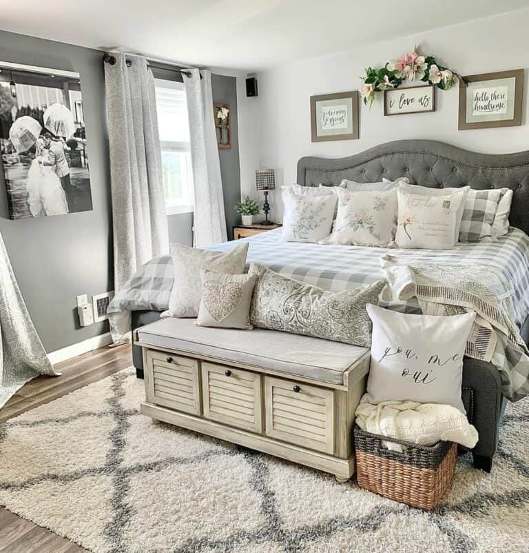 Gray and White Romantic Master Bedroom Ideas