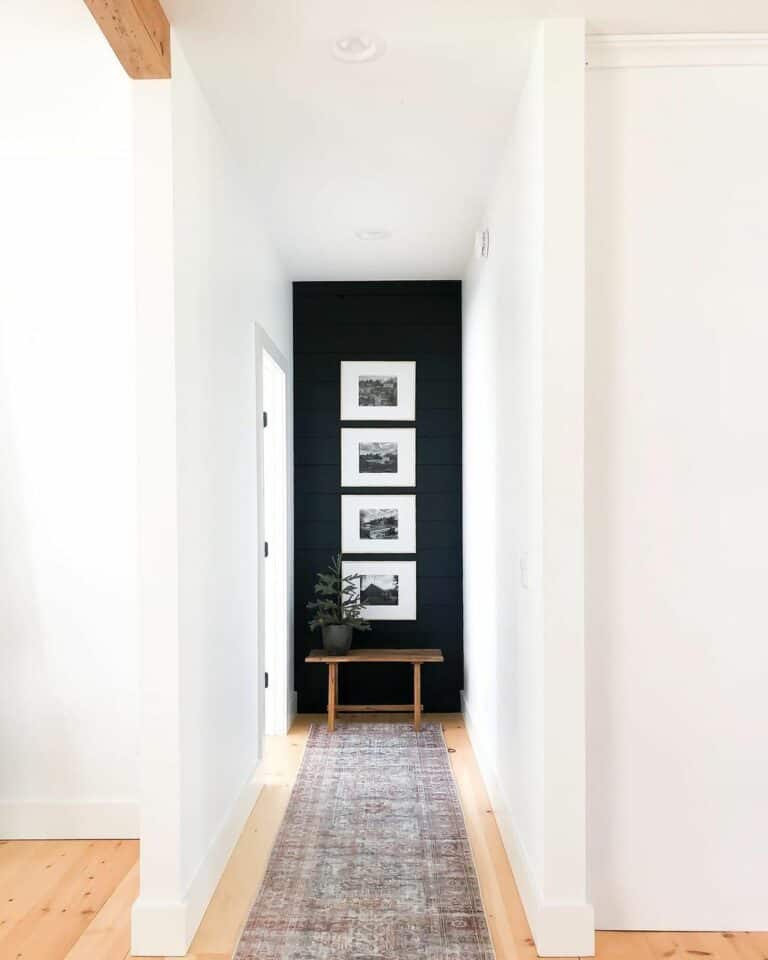 Hallway With Black-accented Feature Wall