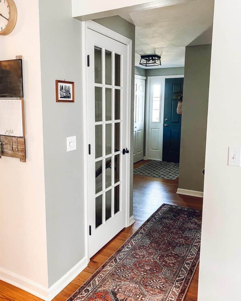 Hallway With Exquisite Vintage Red Runner