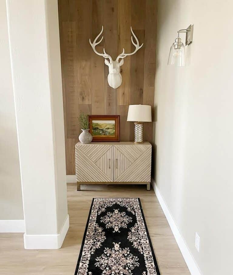 Hallway With Traditional Floral Runner